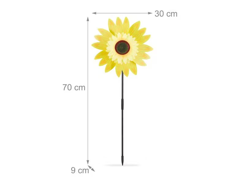 relaxdays Windrad Sonnenblume 70 cm