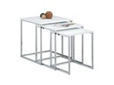 relaxdays Beistelltisch 3er Set 30/35/40 x 36/39/42 cm, Silber/Weiss