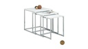 relaxdays Beistelltisch 3er Set 30/35/40 x 36/39/42 cm, Silber/Weiss