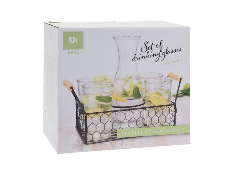FURBER Trinkglas-Set mit Karaffe, 6-teilig