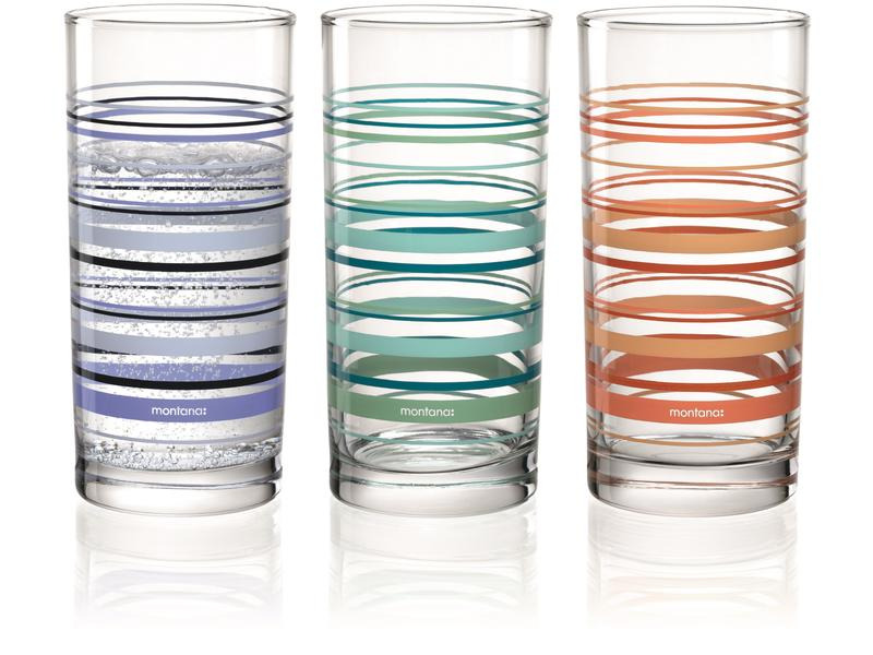 Montana Trinkglas :New Stripes 280 ml, 3 Stück, Transparent