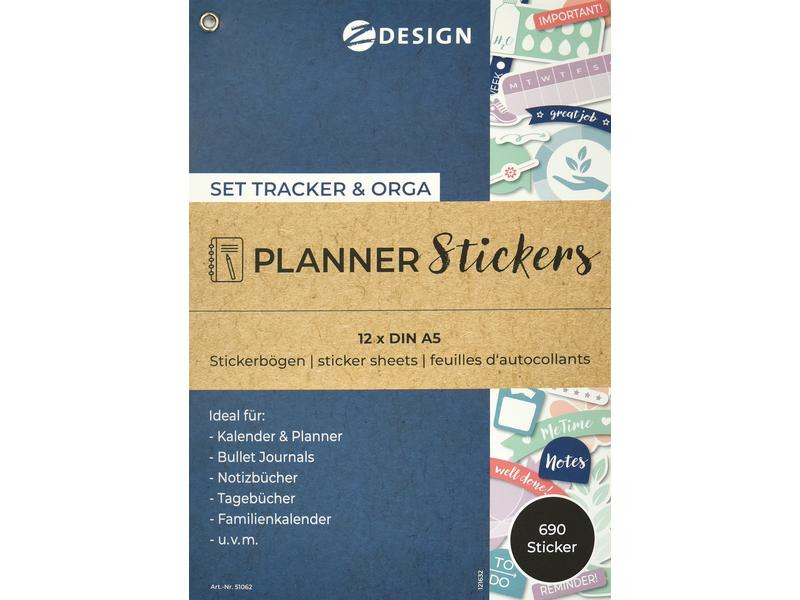 Z-Design Motivsticker Planner Tracker &amp; Orga 12 Blatt, 690 Sticker