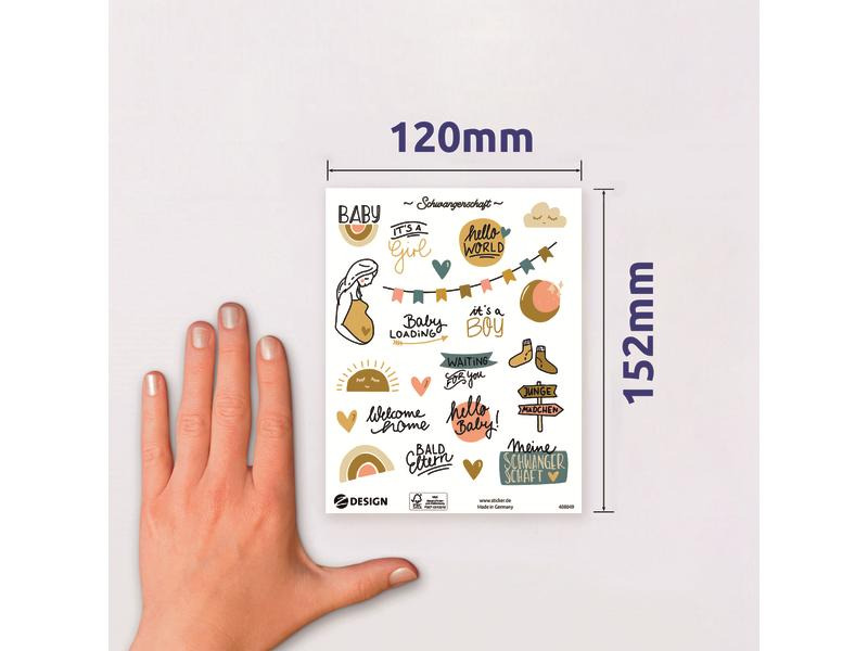 Z-Design Motivsticker Welcome Baby 10 Blatt, 150 Sticker