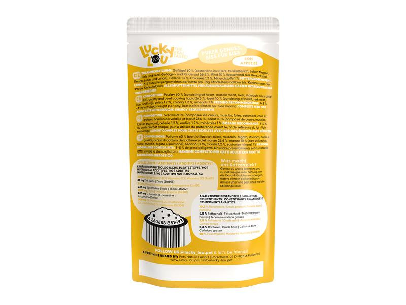 Lucky Lou Nassfutter Lifestage Sterilized Geflügel &amp; Rind, 125 g
