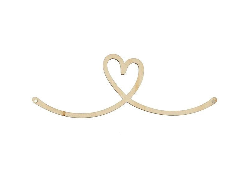 Rico Design Holzartikel Herz 26 x 11 cm, magnetisch
