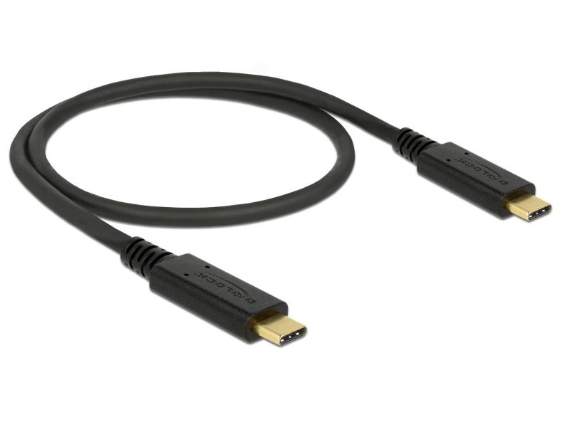 Delock USB 3.1-Kabel Gen2, 10Gbps C - C 50cm, bis 5Ampere, 100Watt