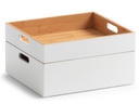 Zeller Present Aufbewahrungskiste 30 x 6 cm, Weiss