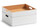 Zeller Present Aufbewahrungskiste 30 x 10.5 cm, Weiss