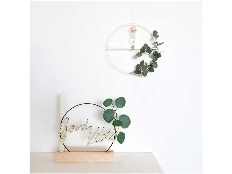 Rico Design Metallring mit Querstrebe Weiss, 25 cm