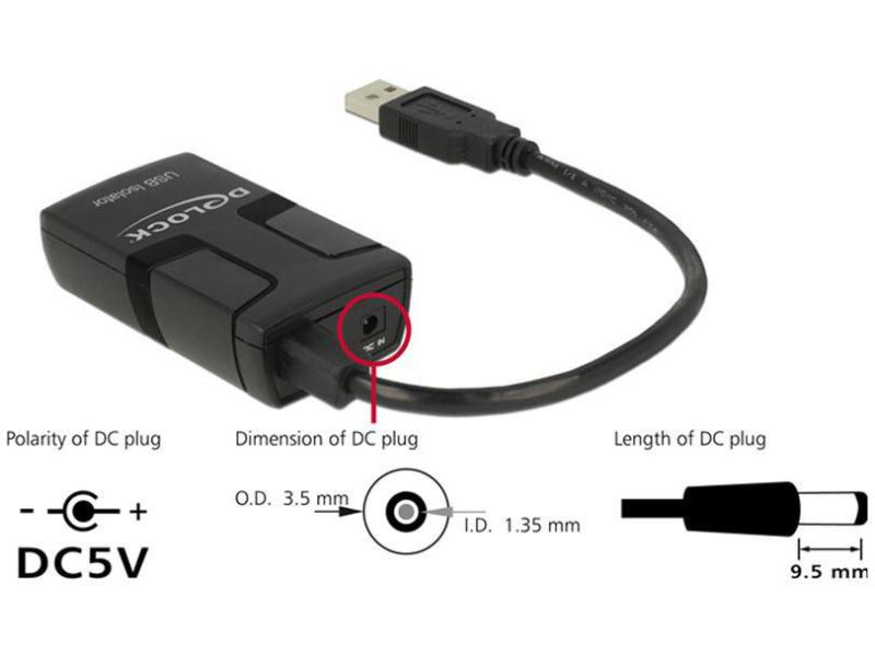 Delock USB-Isolator A - A mit 5 kV Isolation 15cm, bis 12Mbps