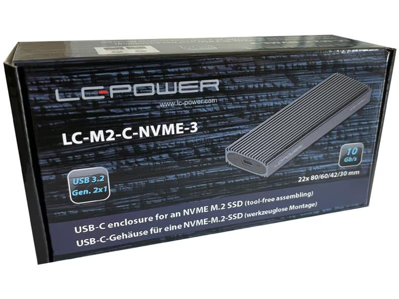 LC-Power Externes Gehäuse LC-M2-C-NVME-3 M.2