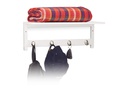 relaxdays Wandregal mit 4 Haken 50 cm x 17.5 cm, Weiss