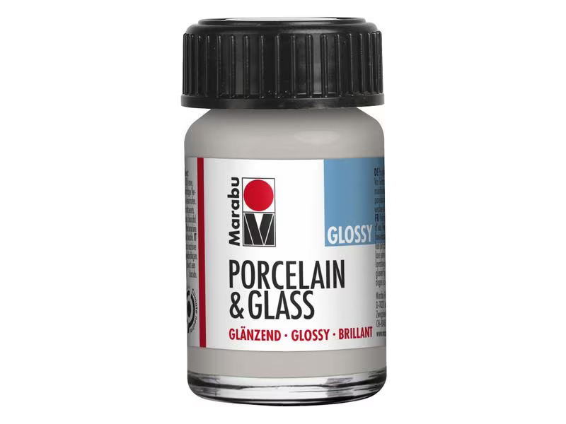 Marabu Glas- und Porzellanfarbe 782 Metallic-Silber, 15 ml