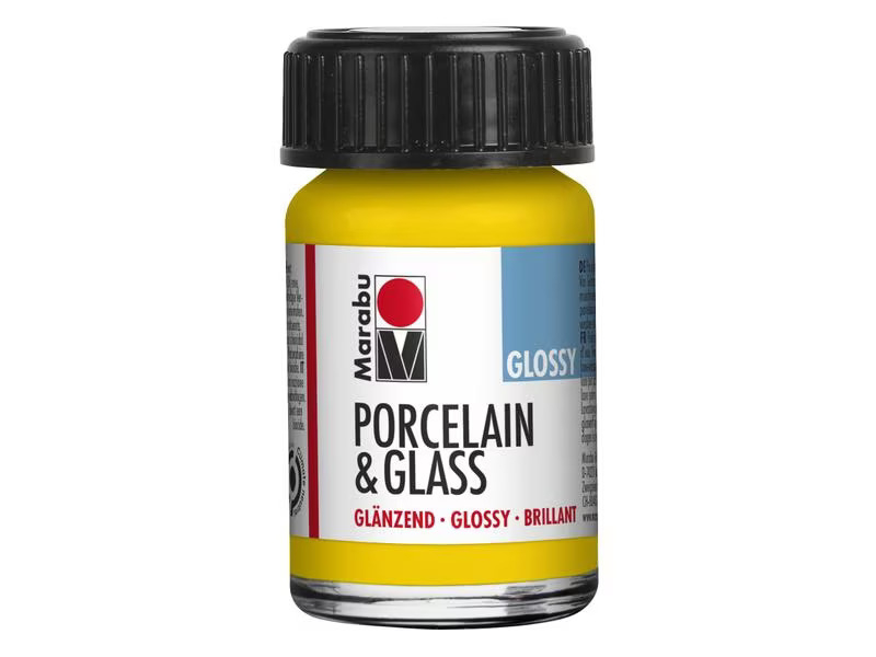 Marabu Glas- und Porzellanfarbe 220 Sonnengelb, 15 ml