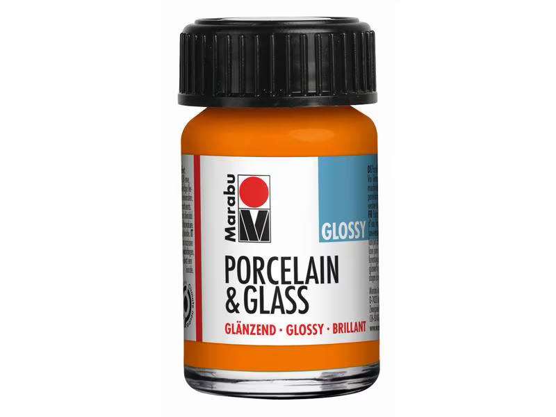 Marabu Glas- und Porzellanfarbe 013 Orange, 15 ml