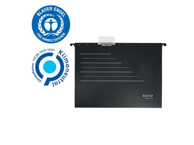 Leitz Hängeregister ALPHA Recycle Schwarz, 10 Stück