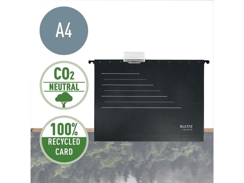 Leitz Hängeregister ALPHA Recycle Schwarz, 10 Stück