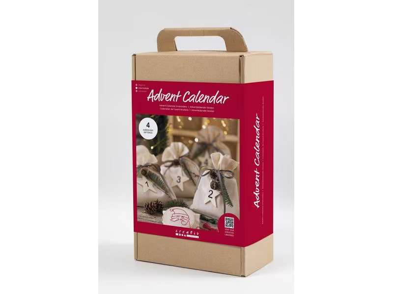 Creativ Company Adventskalender Bastelset Sticken, 4 Stück