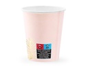 Partydeco Einwegbecher Blätter 220 ml, 6 Stück, Hellrosa