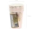 Partydeco Einwegbecher Blätter 220 ml, 6 Stück, Hellrosa