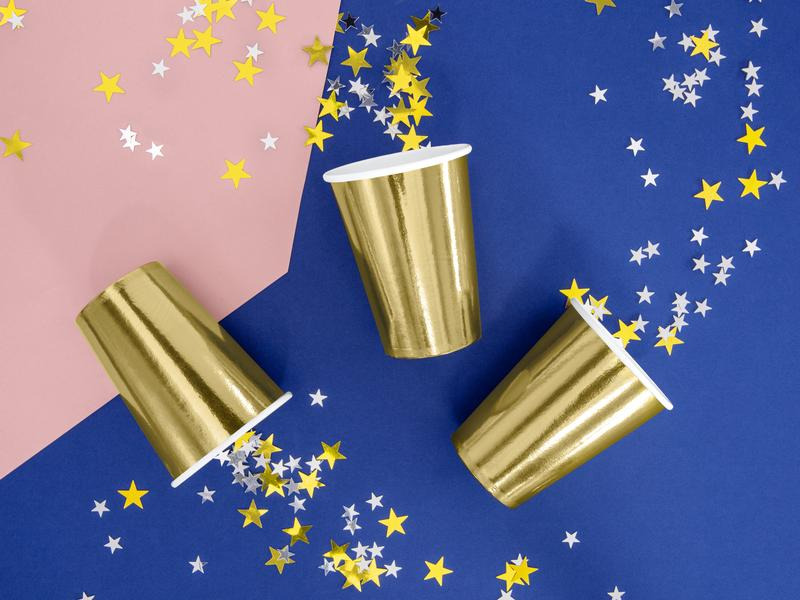 Partydeco Einwegbecher 220 ml, 6 Stück, Gold