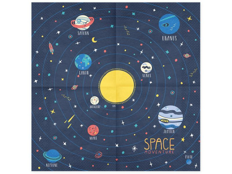 Partydeco Papierservietten Kosmos 33 cm x 33 cm, 20 Stück