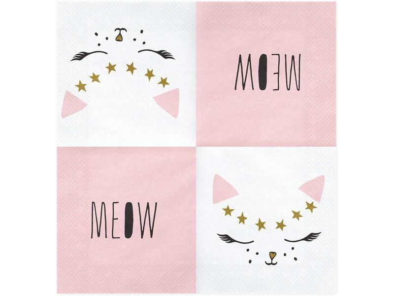 Partydeco Papierservietten Cat 33 cm x 33 cm, 20 Stück