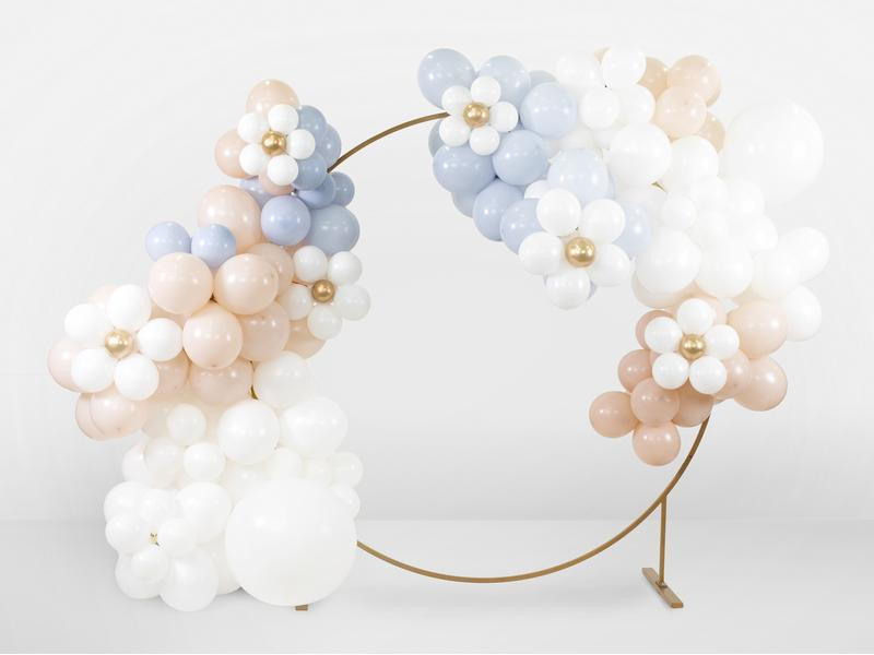 Partydeco Luftballon Set Blumen 40-50 cm, Gold/Weiss