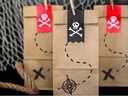 Partydeco Geschenktüte Piraten 6 Stück, Braun
