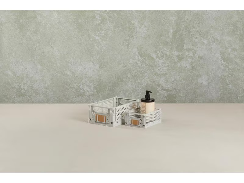 Schou Faltbox 17 x 12.5 x 7 cm, 2 Stück, Hellgrau