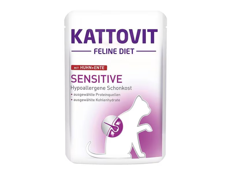 Kattovit Nassfutter Sensitive Huhn und Ente, 24 x 85 g