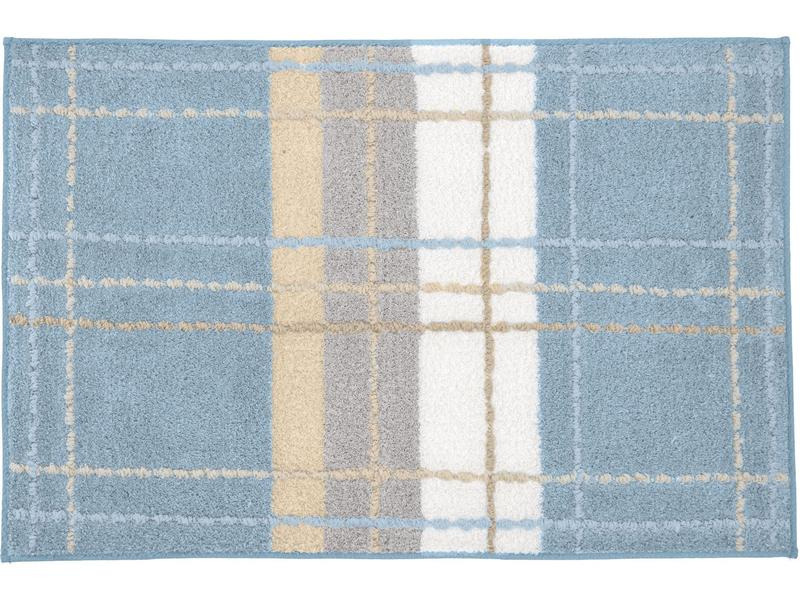 Kleine Wolke Badteppich Kara 60 x 90 cm, Stahlblau/Weiss