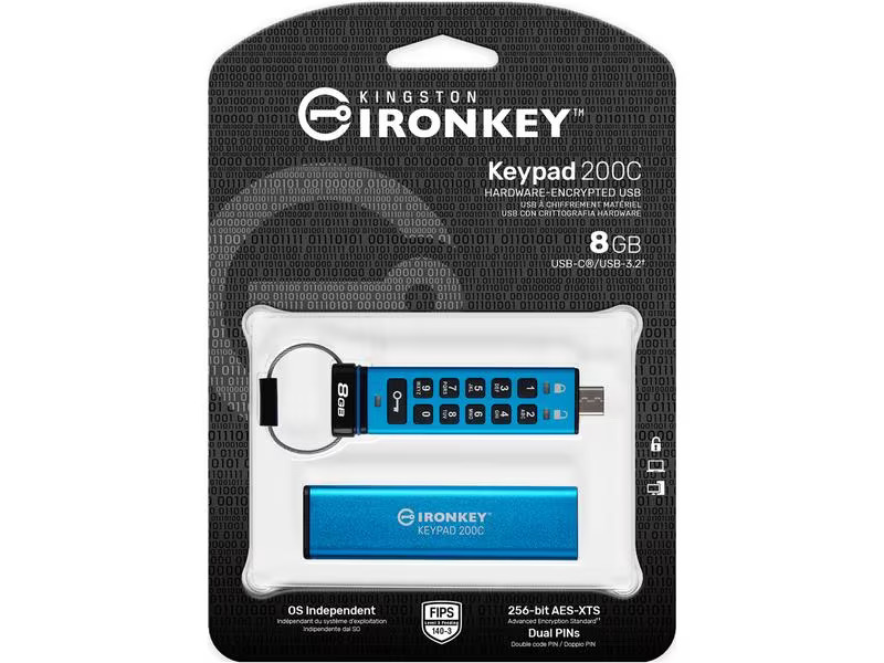 Kingston USB-Stick IronKey Keypad 200C 8 GB