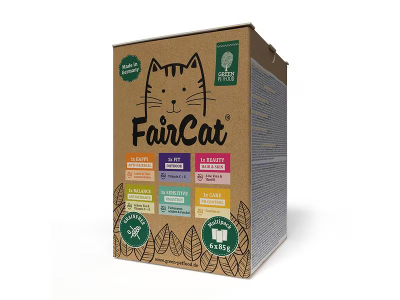 Green Petfood Nassfutter FairCat Multipack, 6 x 85 g