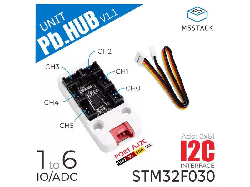 M5Stack Erweiterungsboard I/O Hub 1 zu 6 STM32F0