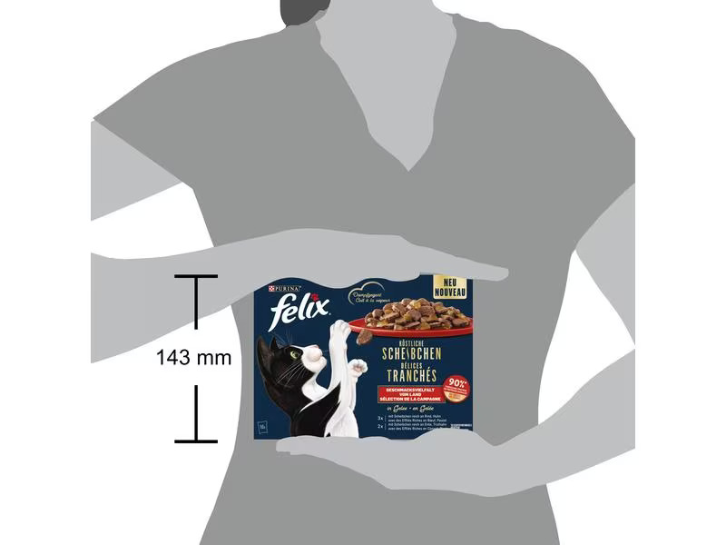 Felix Nassfutter Köstliche Scheibchen Ente in Gelee, 10 x 80 g