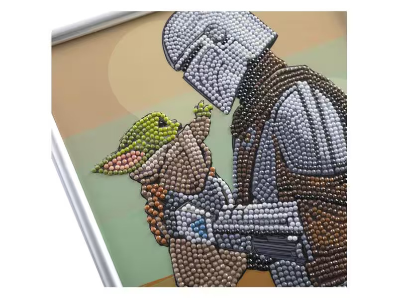 CRAFT Buddy Bastelset Crystal Art Grogu &amp; Mando 21 x 25 cm