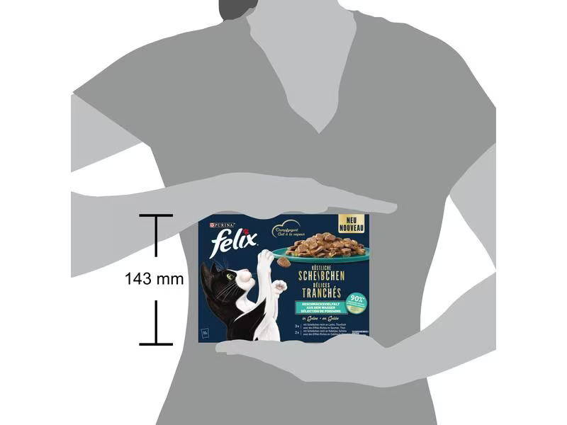 Felix Nassfutter Köstliche Scheibchen Fisch in Gelee, 10 x 80 g