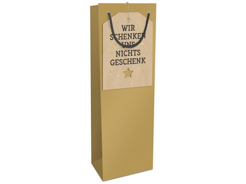 Braun + Company Flaschentasche Uni Postkarten 12 x 36 x 10 cm, Gold