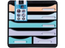 Exacompta Schubladenbox Big-Box Maxi 6 Schubladen, Mehrfarbig Aquarel