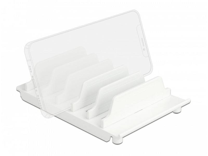 Delock Halterung für 6 Tablets oder Smartphones Weiss