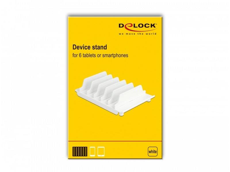 Delock Halterung für 6 Tablets oder Smartphones Weiss