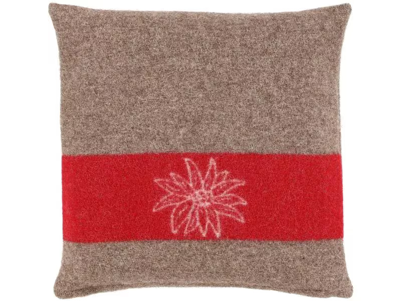 Eskimo Kissen Edelweiss 45 x 45 cm, Braun/Rot