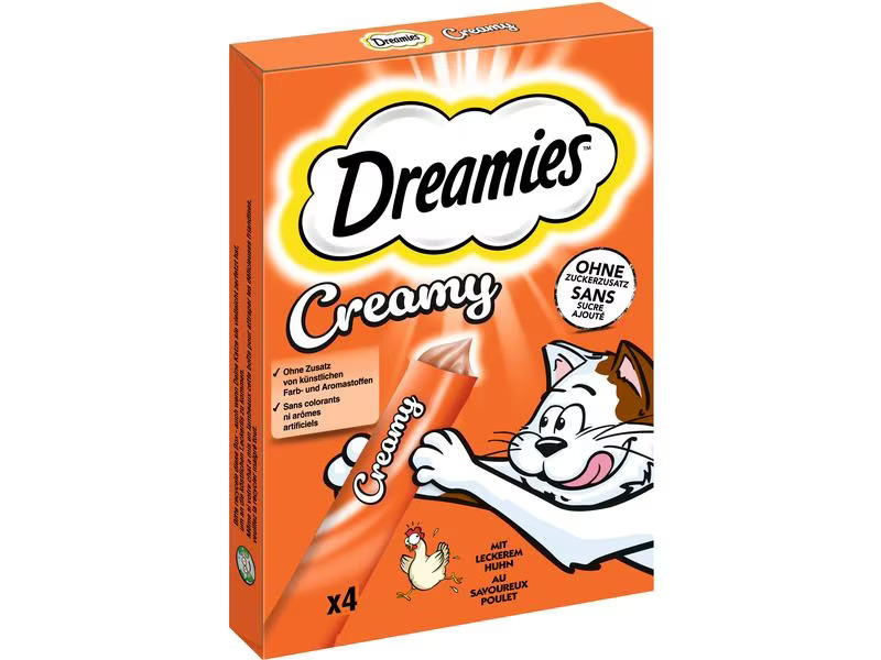 Dreamies Katzen-Snack Creamy Huhn Multipack, 11 x (4 x 10g)