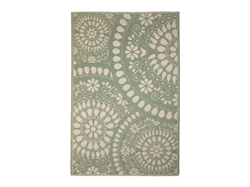 Esschert Design Teppich Blasen 121 x 182 cm, Grün/Weiss