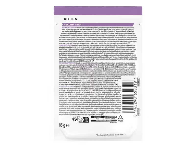 Purina Pro Plan Nassfutter Kitten Healthy Start Truthahn in Sauce, 26 x 85 g