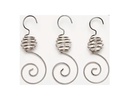 INGES CHRISTMAS DECOR Spiralhänger mit Perle 7 cm Silber, 6 Stück
