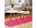 relaxdays Beistelltisch 3er Set, Braun/Weiss