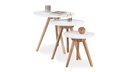 relaxdays Beistelltisch 3er Set, Braun/Weiss