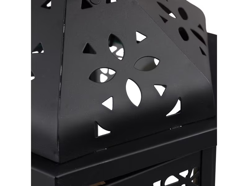 relaxdays Laterne Oriental 3 Stück, 24.5 cm/33 cm/43 cm, Schwarz